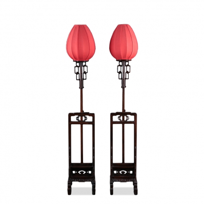 紅木燈架（成對(duì)）
